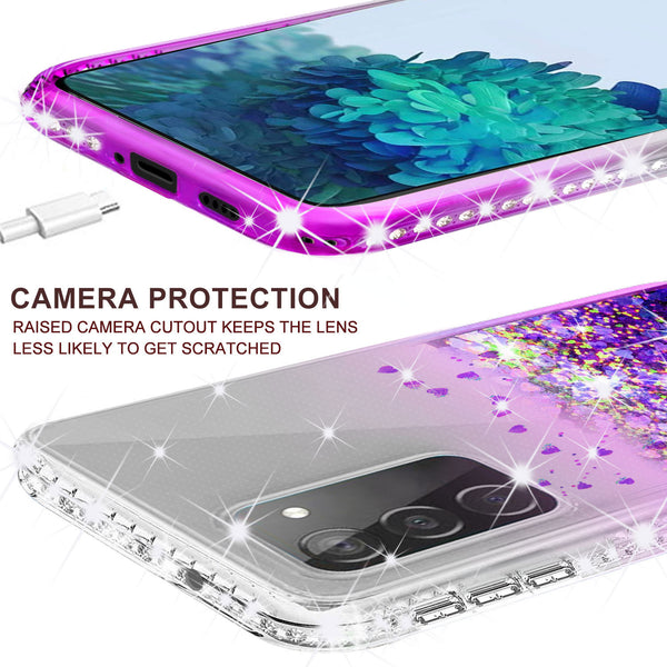 clear liquid phone case for samsung galaxy s20 fan edition - purple - www.coverlabusa.com