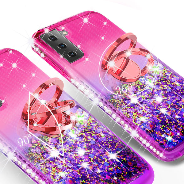 glitter phone case for samsung galaxy s21 - hot pink/purple gradient - www.coverlabusa.com