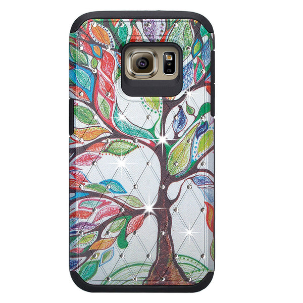 Galaxy S7 Edge diamond rhinestone case - vibrant tree - www.coverlabusa.com