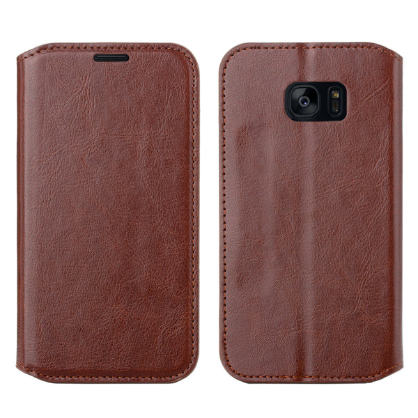 samsung galaxy s7 active leather wallet case - brown - www.coverlabusa.com