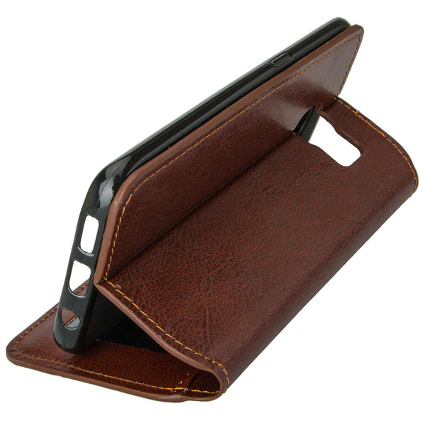 galaxy s7 edge cover, galaxy s7 edge wallet case - Brown - www.coverlabusa.com