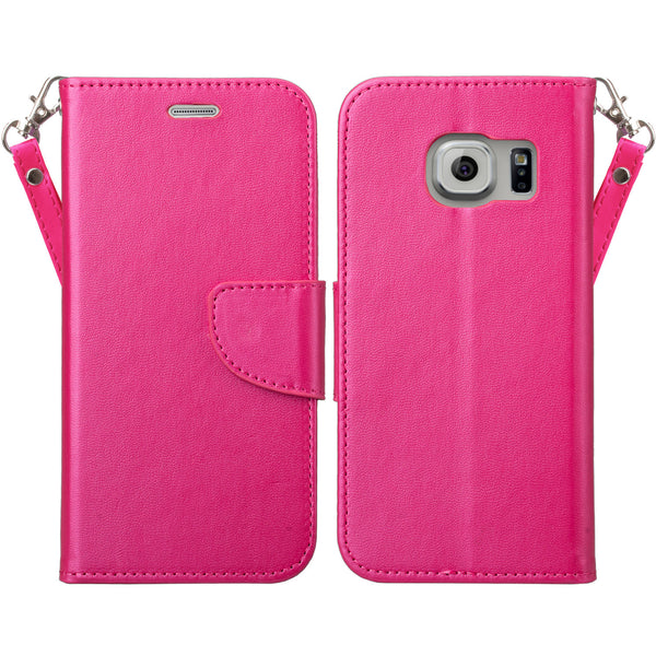 galaxy S7 cover, galaxy S7 wallet case - Solid Hot Pink - www.coverlabusa.com