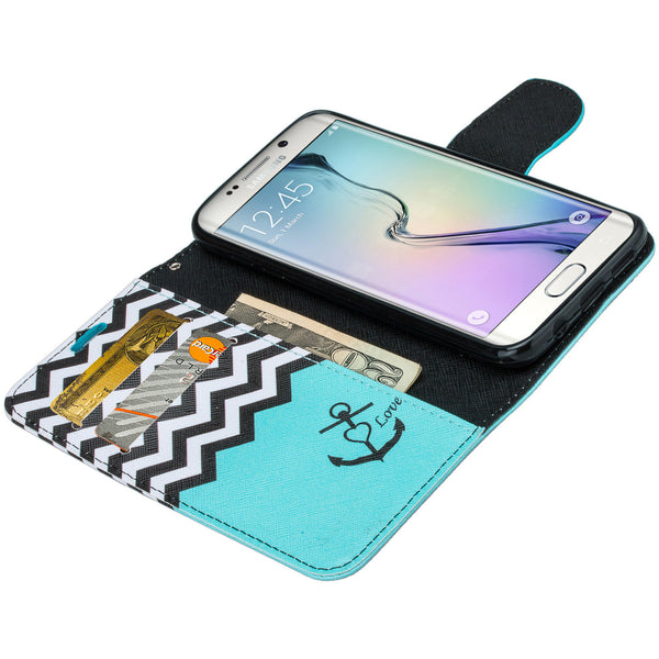 galaxy S7 cover, galaxy S7 wallet case - Teal Anchor - www.coverlabusa.com