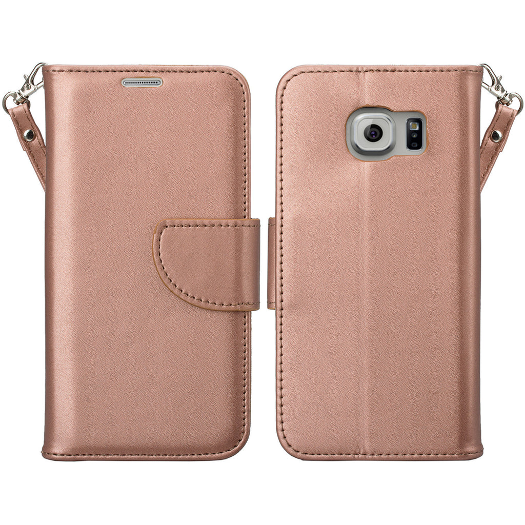 samsung galaxy S7 cover, galaxy S7 wallet case - Solid Rose Gold - www.coverlabusa.com