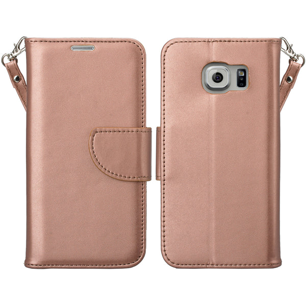 galaxy s7 edge cover, galaxy s7 edge wallet case - Solid Rose Gold - www.coverlabusa.com