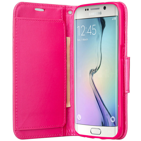 galaxy S7 cover, galaxy S7 wallet case - Solid Hot Pink - www.coverlabusa.com