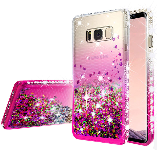 clear liquid phone case for samsung galaxy s8 plus - hot pink - www.coverlabusa.com 