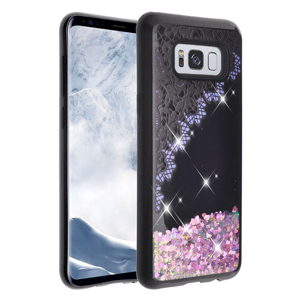 galaxy s8  liquid sparkle quicksand case - purple lace - www.coverlabusa.com