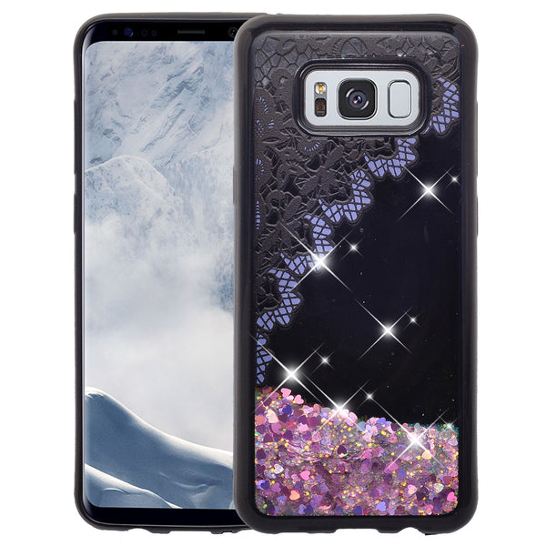 galaxy s8 plus liquid sparkle quicksand case - purple lace - www.coverlabusa.com