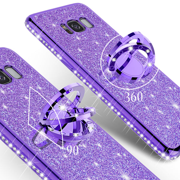 samsung galaxy 8 plus glitter bling fashion case - purple - www.coverlabusa.com