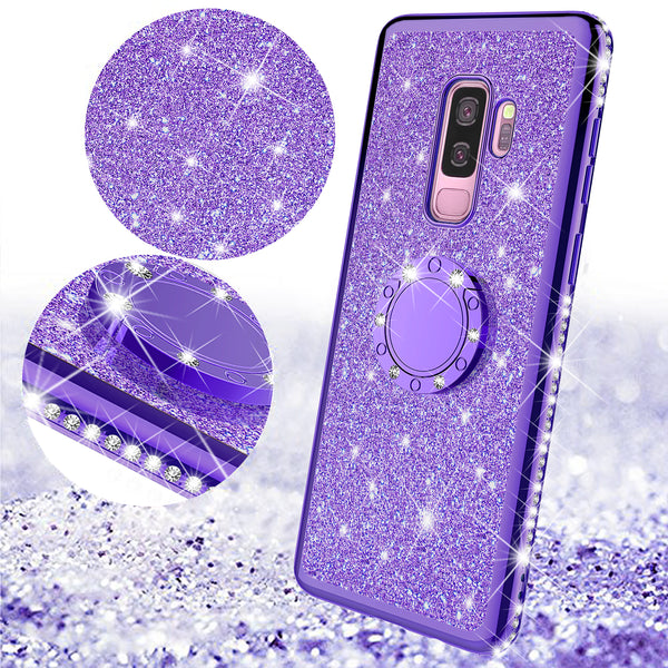 samsung galaxy s9 glitter bling fashion case - purple - www.coverlabusa.com