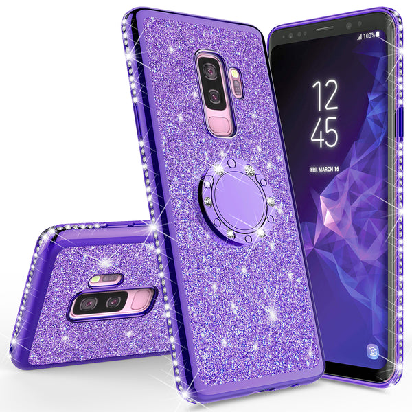 samsung galaxy s9 glitter bling fashion case - purple - www.coverlabusa.com