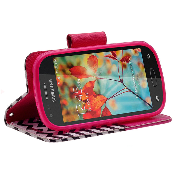 samsung galaxy light leather wallet case - hot pink anchor - www.coverlabusa.com