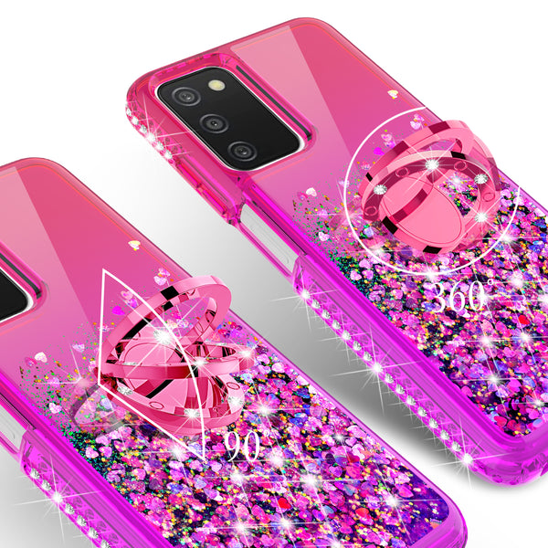 glitter phone case for samsung galaxy a03s - hot pink/purple gradient - www.coverlabusa.com