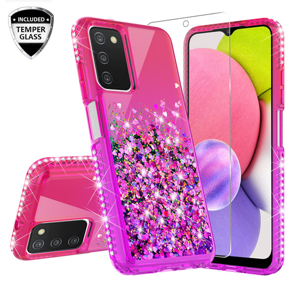 glitter phone case for samsung galaxy a03s - hot pink/purple gradient - www.coverlabusa.com