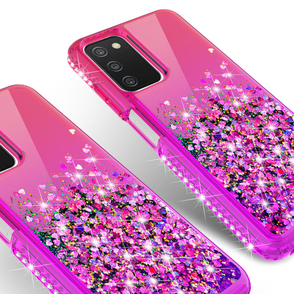 glitter phone case for samsung galaxy a03s - hot pink/purple gradient - www.coverlabusa.com