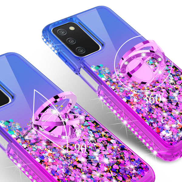 glitter phone case for samsung galaxy a03s - blue/purple gradient - www.coverlabusa.com