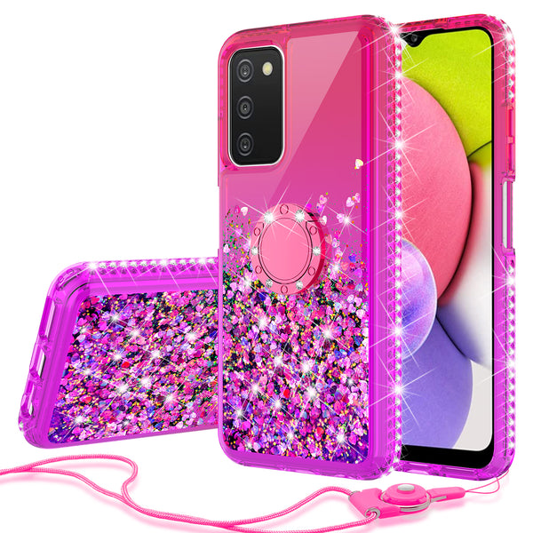 glitter phone case for samsung galaxy a03s - hot pink/purple gradient - www.coverlabusa.com