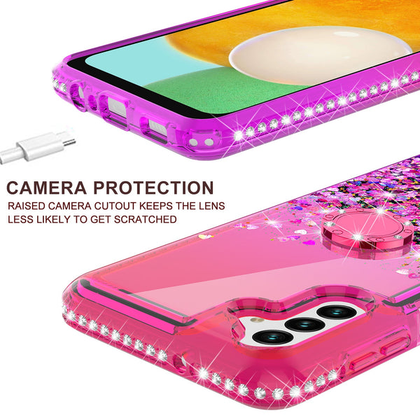 glitter phone case for samsung galaxy a13 5g - hot pink/purple gradient - www.coverlabusa.com