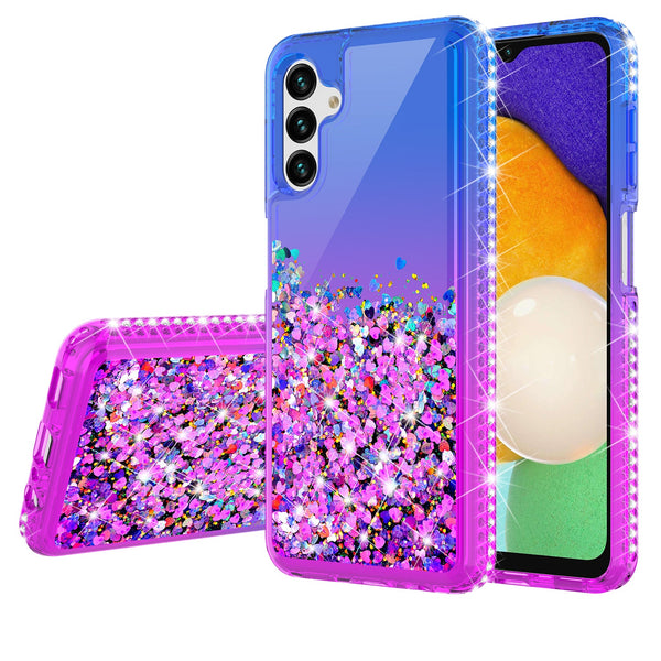 glitter phone case for samsung galaxy a13 5g - blue/purple gradient - www.coverlabusa.com