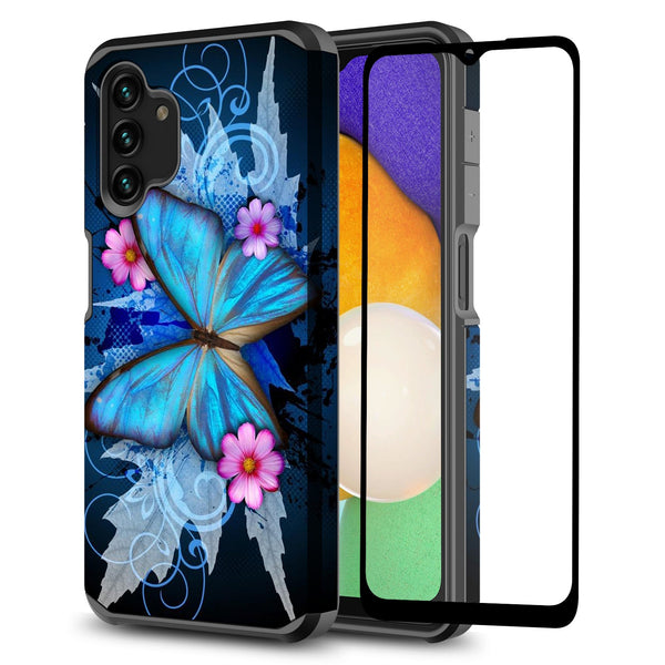 samsung galaxy a13 5g hybrid case - blue butterfly - www.coverlabusa.com