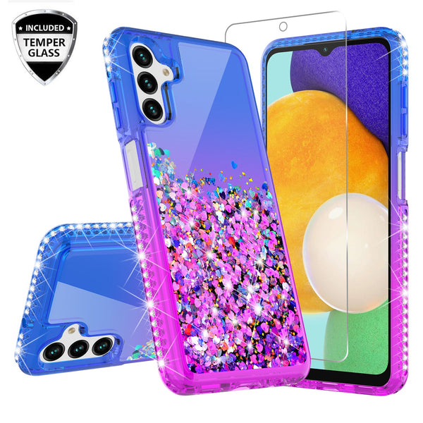 glitter phone case for samsung galaxy a13 5g - blue/purple gradient - www.coverlabusa.com