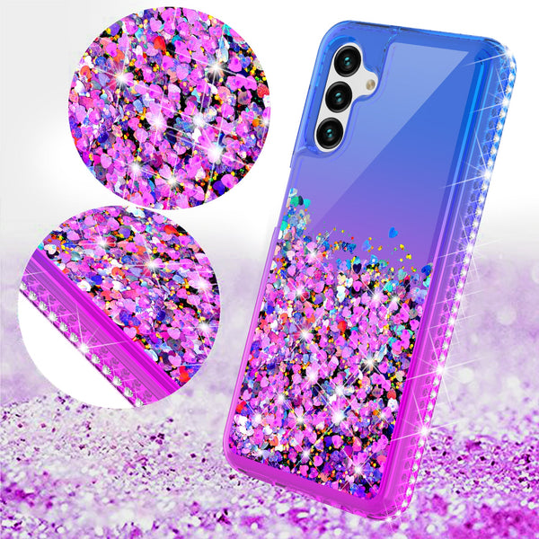 glitter phone case for samsung galaxy a13 5g - blue/purple gradient - www.coverlabusa.com