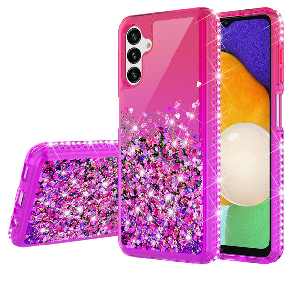 glitter phone case for samsung galaxy a13 5g - hot pink/purple gradient - www.coverlabusa.com