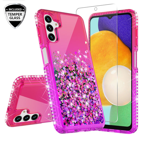 glitter phone case for samsung galaxy a13 5g - hot pink/purple gradient - www.coverlabusa.com