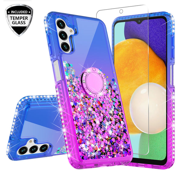 glitter phone case for samsung galaxy a13 5g - blue/purple gradient - www.coverlabusa.com