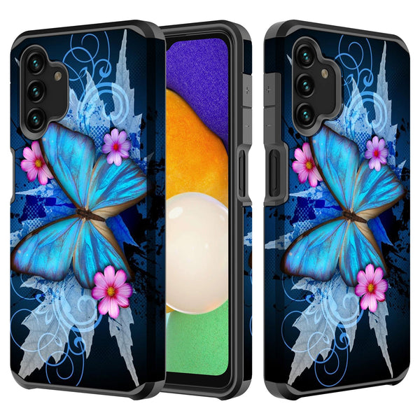 samsung galaxy a13 5g hybrid case - blue butterfly - www.coverlabusa.com