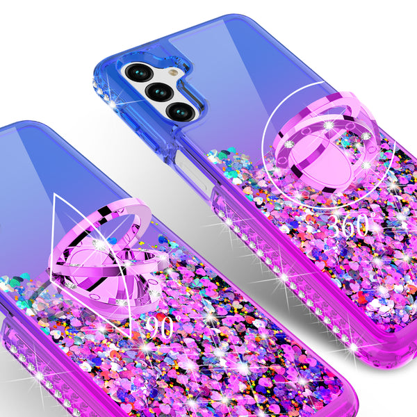 glitter phone case for samsung galaxy a13 5g - blue/purple gradient - www.coverlabusa.com