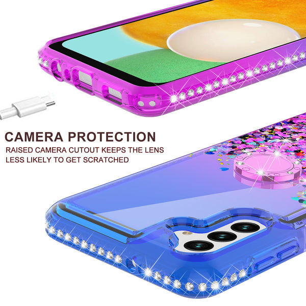 glitter phone case for samsung galaxy a13 5g - blue/purple gradient - www.coverlabusa.com