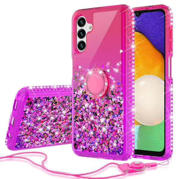 glitter phone case for samsung galaxy a13 5g - hot pink/purple gradient - www.coverlabusa.com