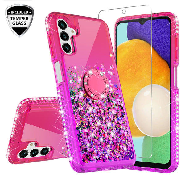 glitter phone case for samsung galaxy a13 5g - hot pink/purple gradient - www.coverlabusa.com