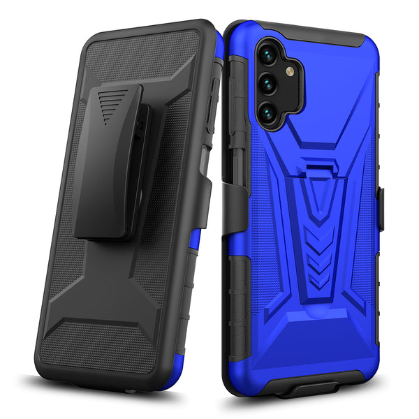 holster kickstand hyhrid phone case for samsung galaxy a13 5g - blue - www.coverlabusa.com