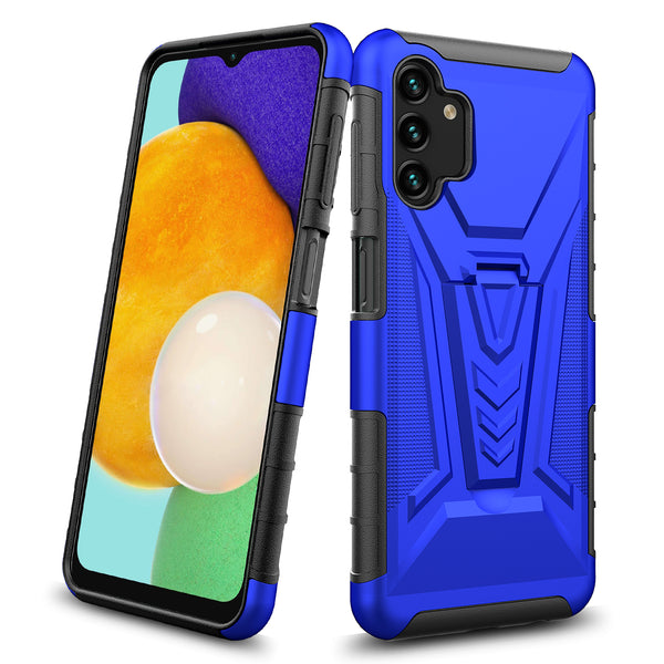 holster kickstand hyhrid phone case for samsung galaxy a13 5g - blue - www.coverlabusa.com