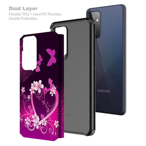 samsung galaxy a52 5g hybrid case - heart butterflies - www.coverlabusa.com