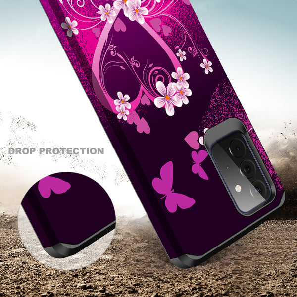 samsung galaxy a52 5g hybrid case - heart butterflies - www.coverlabusa.com