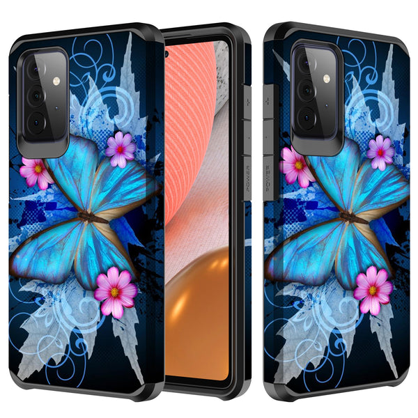 samsung galaxy a02s hybrid case - blue butterfly - www.coverlabusa.com