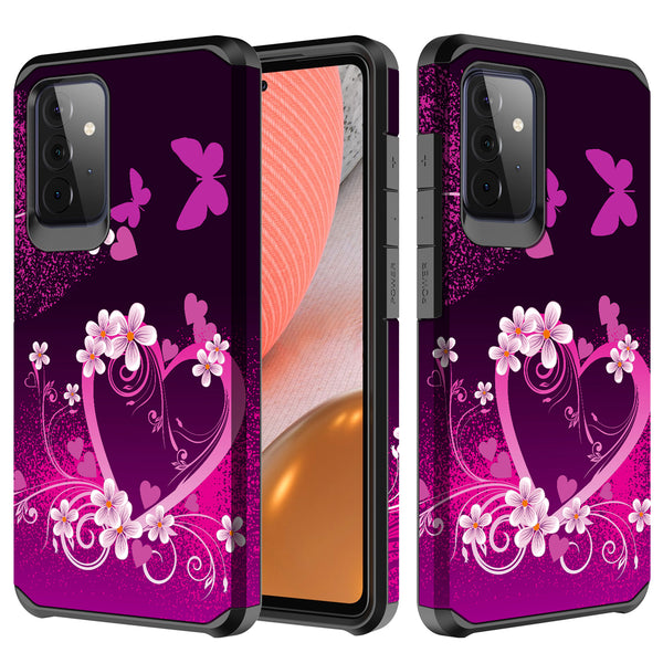 samsung galaxy a52 5g hybrid case - heart butterflies - www.coverlabusa.com