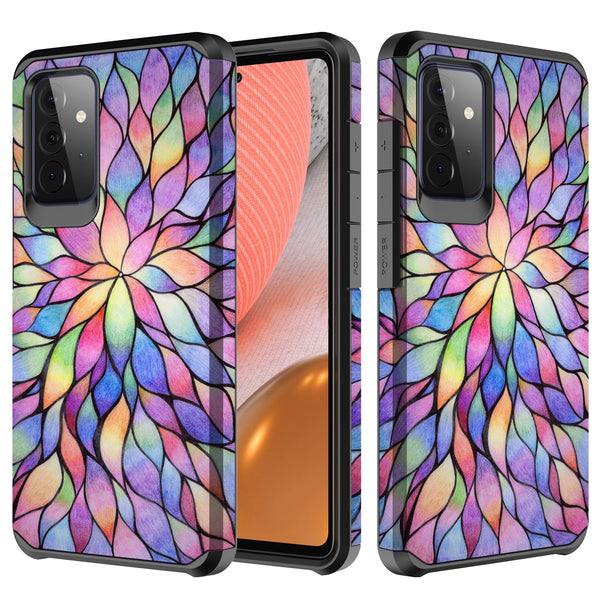 samsung galaxy a52 5g hybrid case - rainbow flower - www.coverlabusa.com