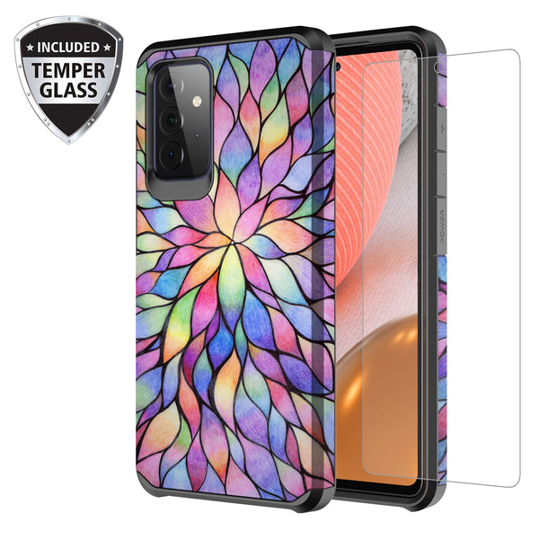 samsung galaxy a52 5g hybrid case - rainbow flower - www.coverlabusa.com