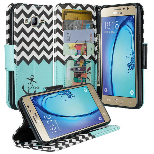 on5 case, galaxy on5 wallet case - teal anchor - www.coverlabusa.com