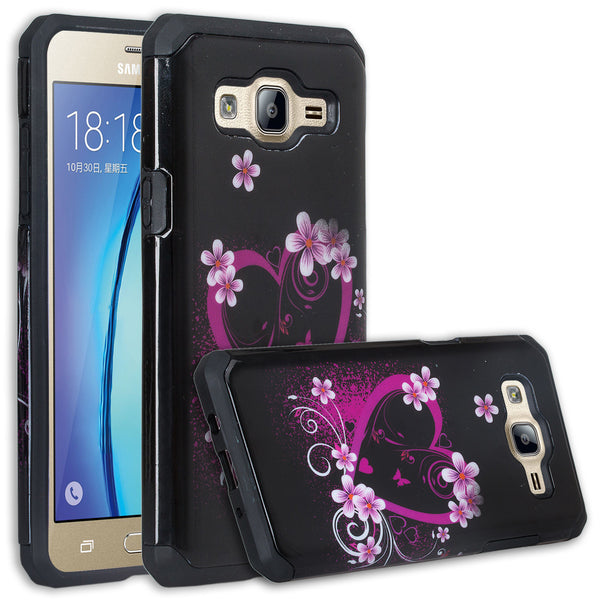 on5 case, galaxy on5 hybrid case - flower hearts - www.coverlabusa.com