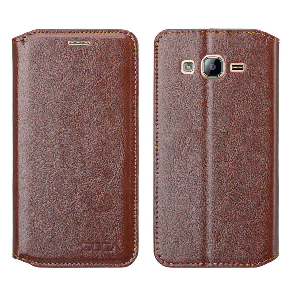 samsung galaxy on5 Pu leather wallet case - brown - www.coverlabusa.com