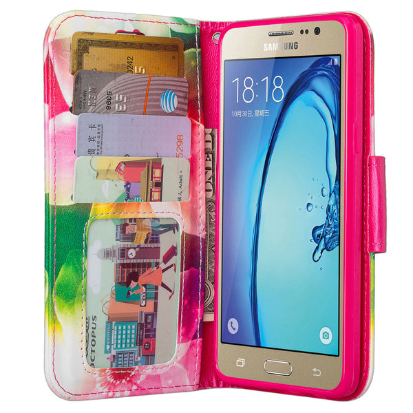 samsung galaxy on5 PU leather wallet case - lily pedals - www.coverlabusa.com