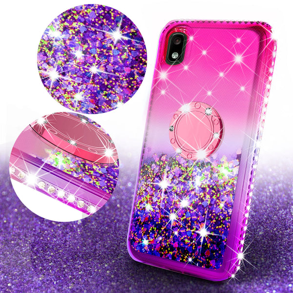 glitter phone case for motorola moto e6 - hot pink/purple gradient - www.coverlabusa.com