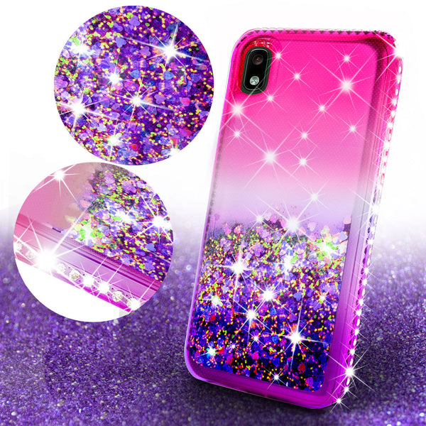 glitter phone case for samsung galaxy a10e - hot pink/purple gradient - www.coverlabusa.com