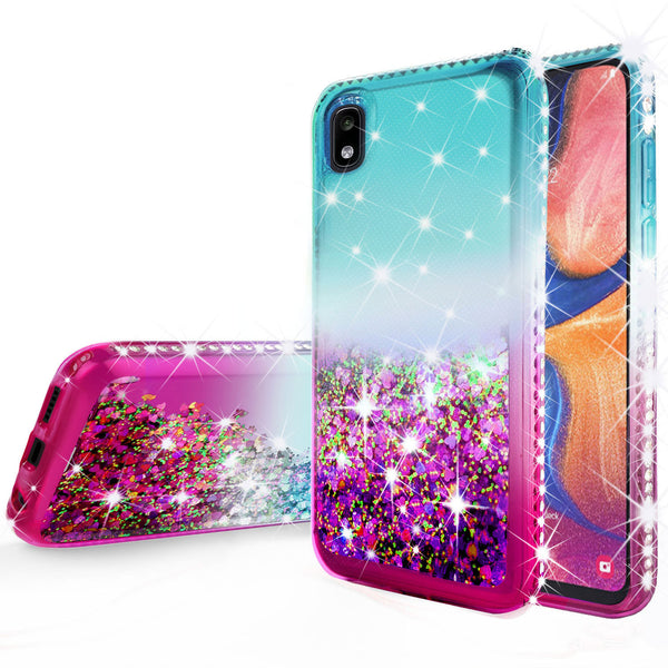 glitter phone case for motorola moto e6 - teal/pink gradient - www.coverlabusa.com